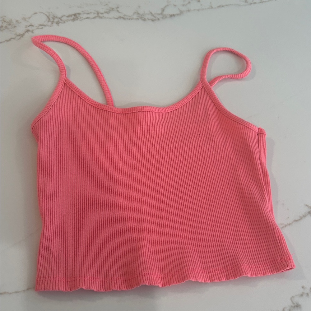 American Eagle Outfitters Coral Ribbed Top